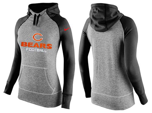 Women's Nike Chicago Bears Performance Hoodie Grey & Black - Click Image to Close